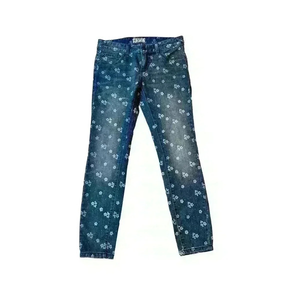 Free People Ditsy Floral Low Rise Skinny Jeans Size 27 - Picture 3 of 6